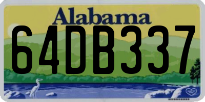 AL license plate 64DB337