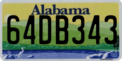 AL license plate 64DB343