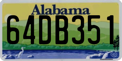 AL license plate 64DB351