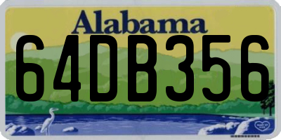AL license plate 64DB356