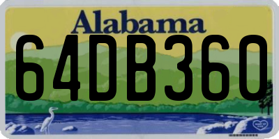 AL license plate 64DB360
