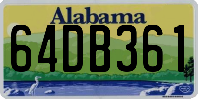 AL license plate 64DB361