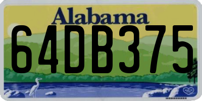AL license plate 64DB375