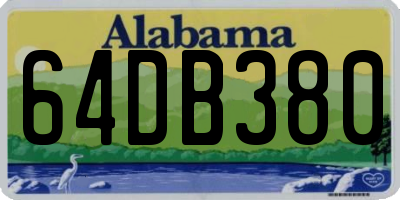 AL license plate 64DB380