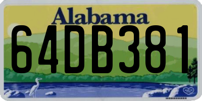 AL license plate 64DB381