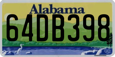 AL license plate 64DB398