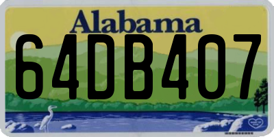 AL license plate 64DB407