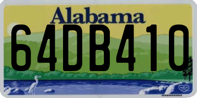 AL license plate 64DB410