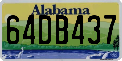 AL license plate 64DB437