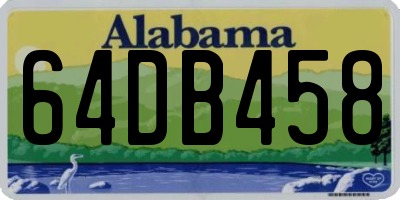 AL license plate 64DB458