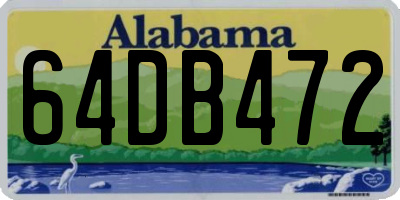 AL license plate 64DB472