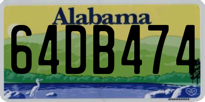 AL license plate 64DB474