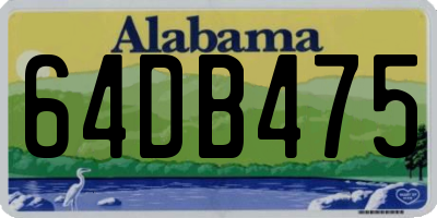 AL license plate 64DB475