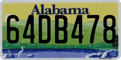 AL license plate 64DB478