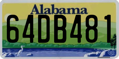 AL license plate 64DB481