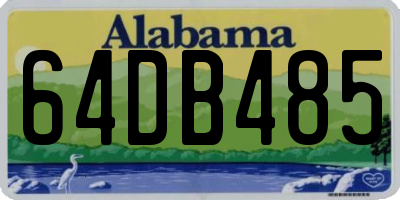 AL license plate 64DB485