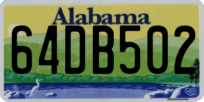 AL license plate 64DB502