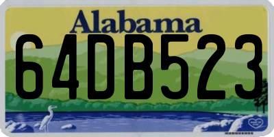 AL license plate 64DB523
