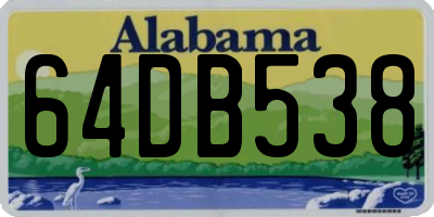 AL license plate 64DB538