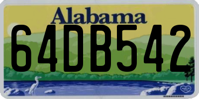 AL license plate 64DB542