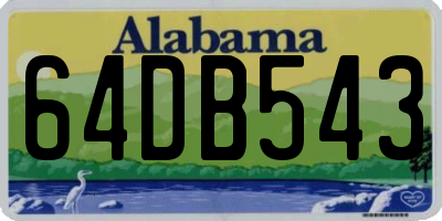 AL license plate 64DB543