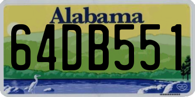 AL license plate 64DB551