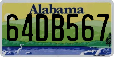 AL license plate 64DB567