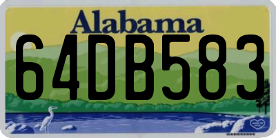 AL license plate 64DB583