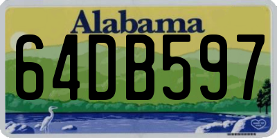 AL license plate 64DB597
