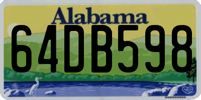 AL license plate 64DB598