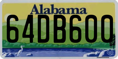 AL license plate 64DB600
