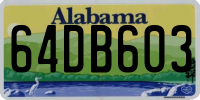 AL license plate 64DB603