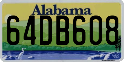 AL license plate 64DB608
