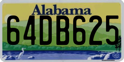 AL license plate 64DB625