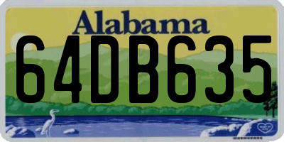 AL license plate 64DB635