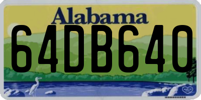 AL license plate 64DB640