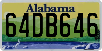 AL license plate 64DB646