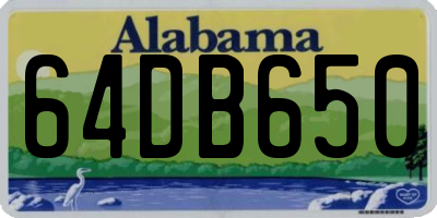 AL license plate 64DB650