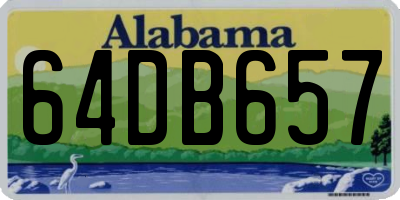 AL license plate 64DB657