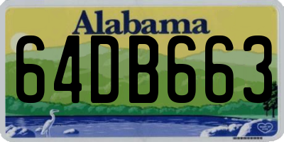 AL license plate 64DB663