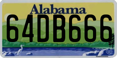 AL license plate 64DB666