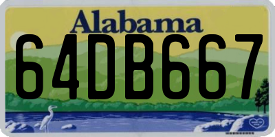 AL license plate 64DB667