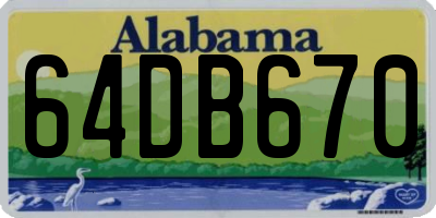 AL license plate 64DB670