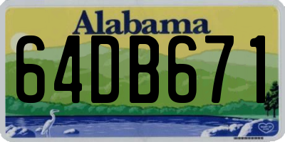 AL license plate 64DB671