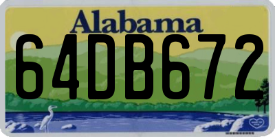 AL license plate 64DB672