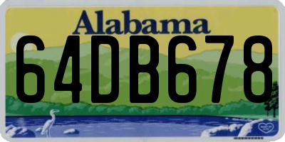 AL license plate 64DB678