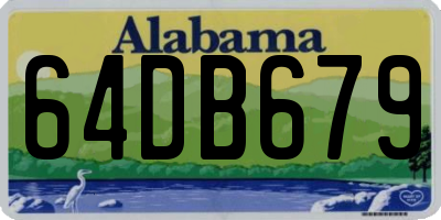 AL license plate 64DB679
