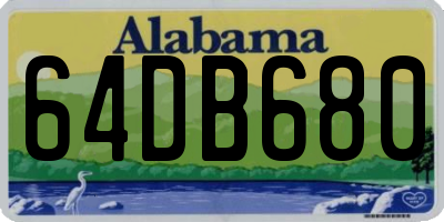 AL license plate 64DB680