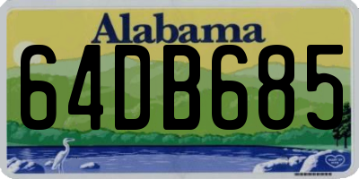 AL license plate 64DB685