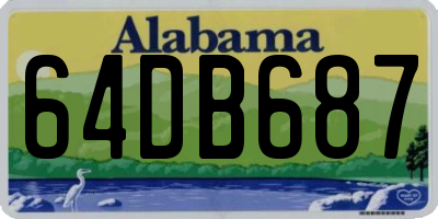 AL license plate 64DB687